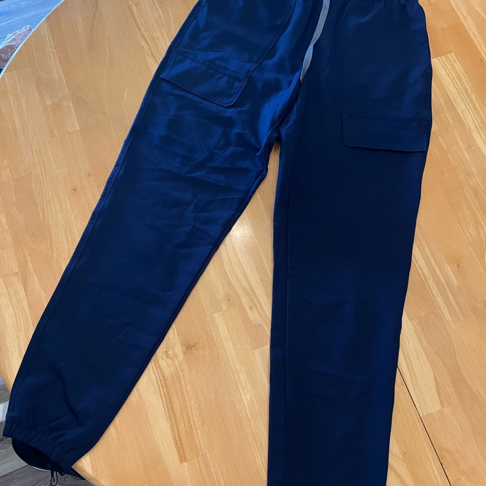 Figs Blue Cargo Scrub Pants